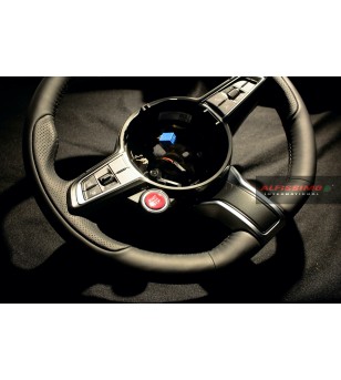 Giulia QV steering wheel-Black leather/Stitch- 2020
