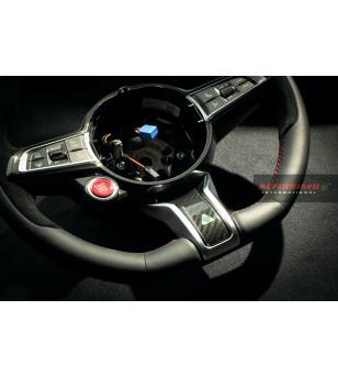 Giulia QV steering wheel-Carbon fiber with logo- Red stitch- 2020