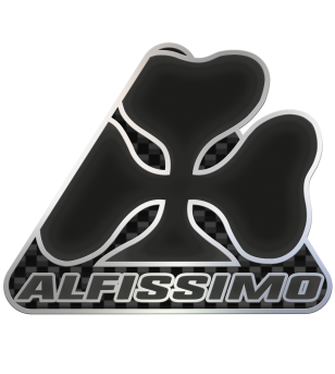 Alfissimo Logo Decal- Cloverleaf- Dark/Carbon fiber look
