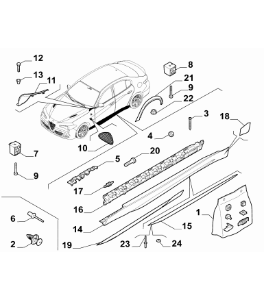 Side Skirt Bracket-Giulia...